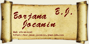 Borjana Jočanin vizit kartica